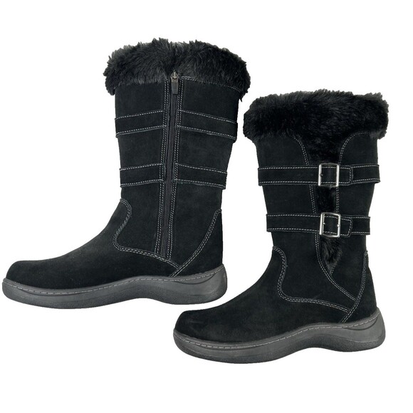 L.L. Bean Shoes - LL Bean Boots Women's Size 8M Black Nordic Waterproof Tek PrimaLoft Zip Suede